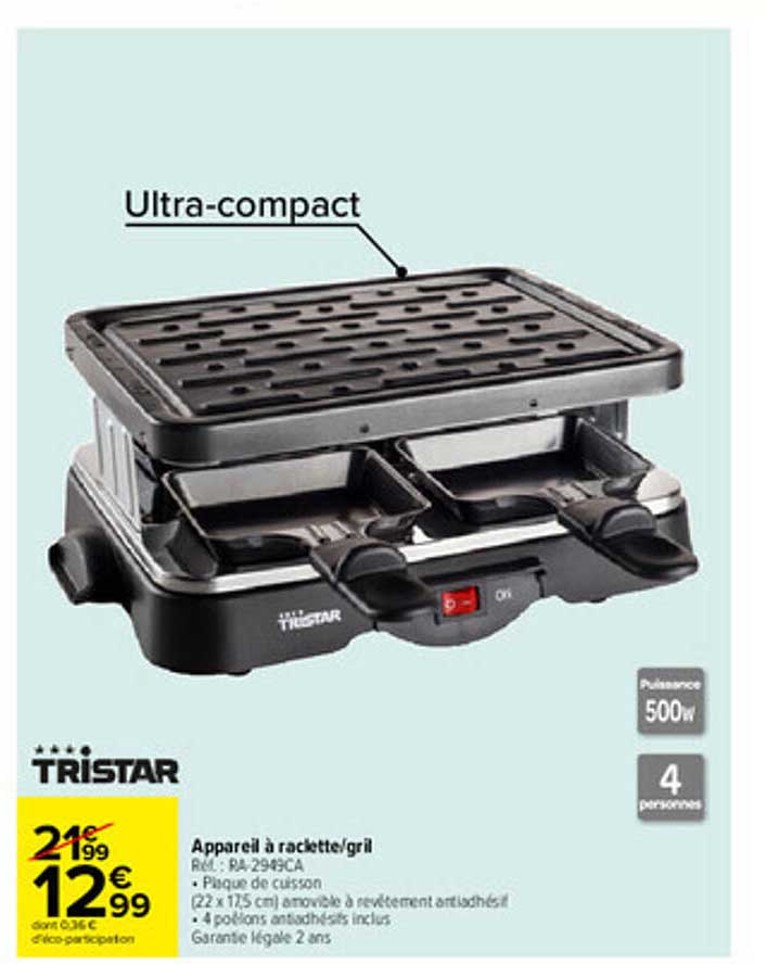 Appareil à raclette/gril