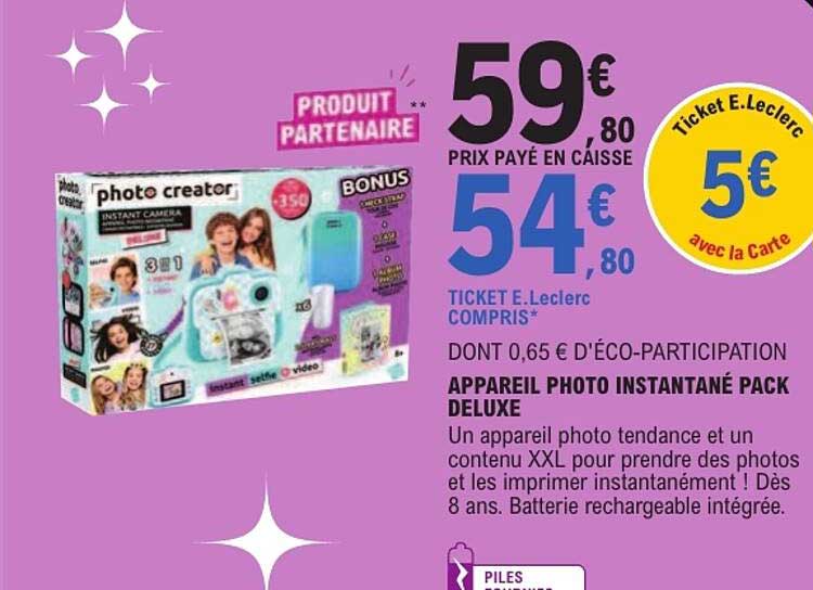 APPAREIL PHOTO INSTANTANÉ PACK DELUXE
