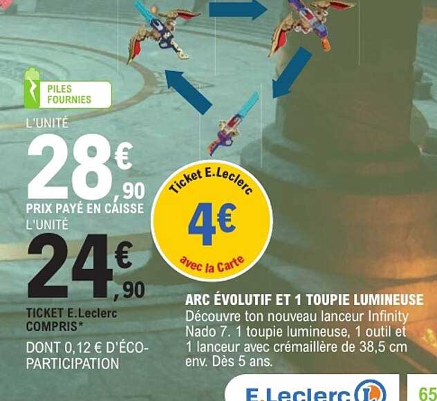 ARC ÉVOLUTIF ET 1 TOUPIE LUMINEUSE