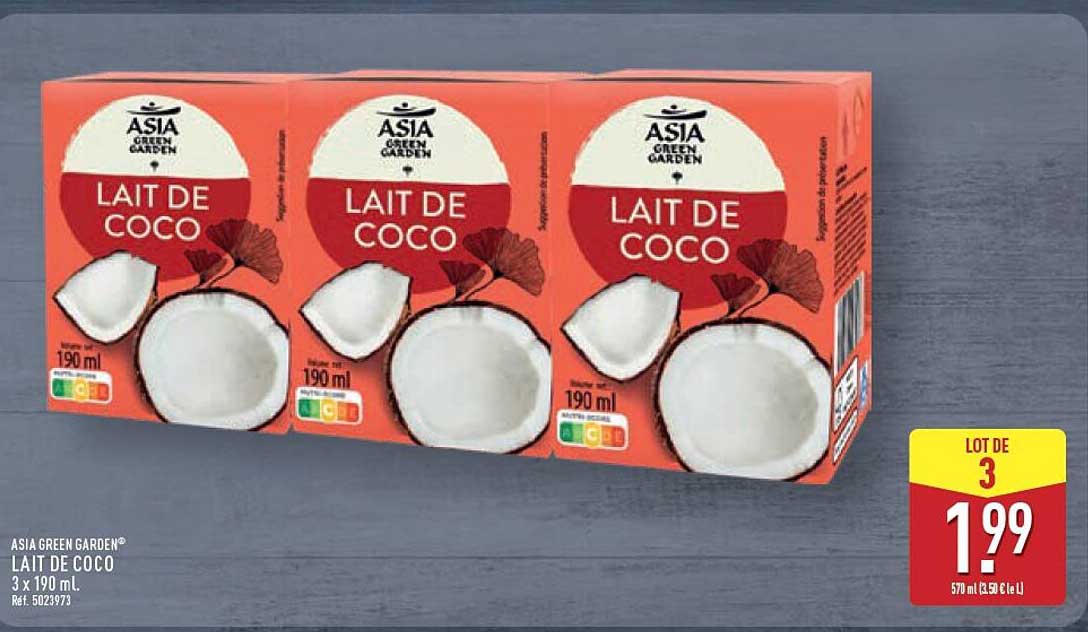 ASIA GREEN GARDEN® LAIT DE COCO 3 x 190 mL.