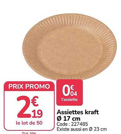 Assiettes kraft Ø 17 cm