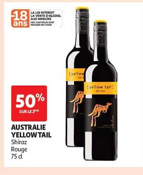AUSTRALIE YELLOWTAIL Shiraz Rouge 75 cl