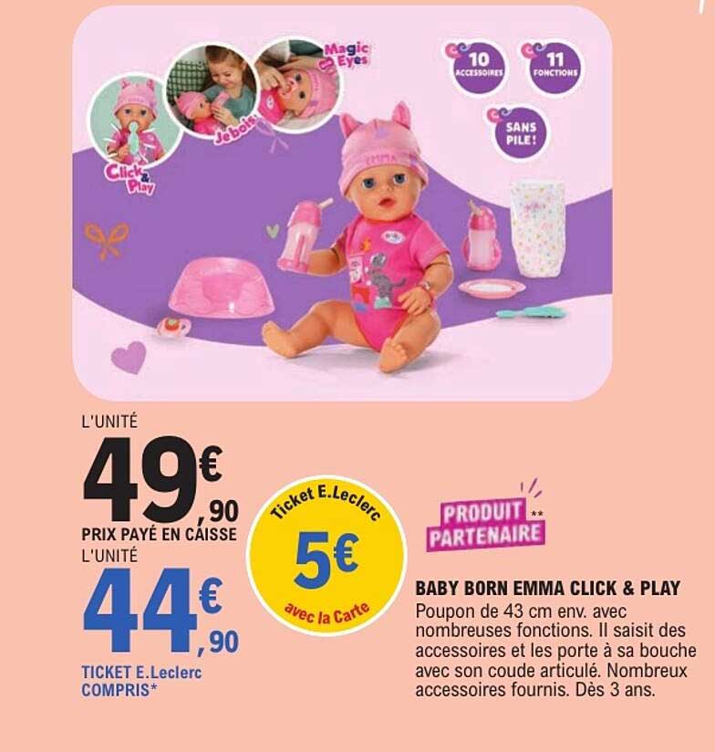 BABY BORN EMMA CLICK & PLAY