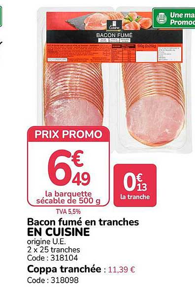 Bacon fumé en tranches EN CUISINE