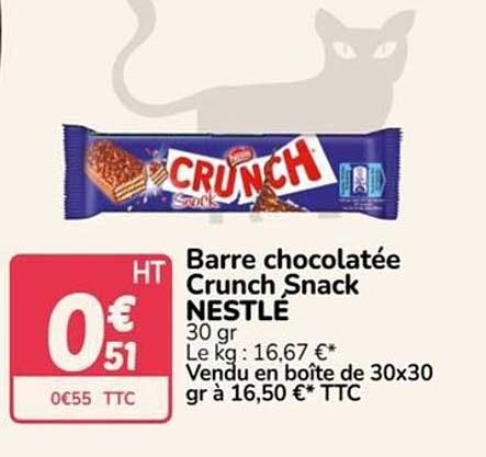 Barre chocolatée Crunch Snack NESTLÉ