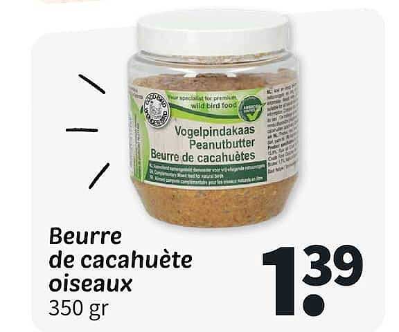 Beurre de cacahuète oiseaux