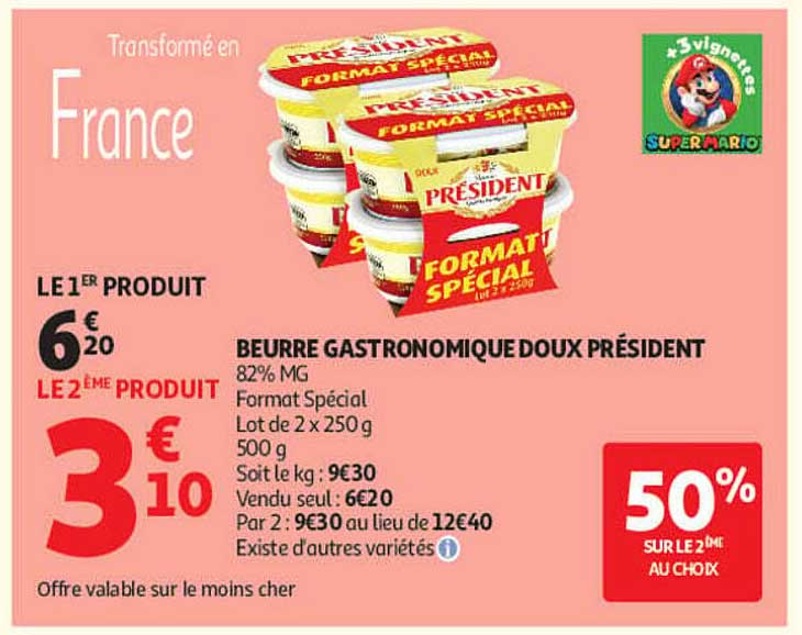 BEURRE GASTRONOMIQUE DOUX PRÉSIDENT