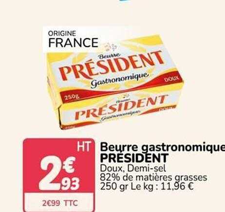 Beurre gastronomique PRESIDENT