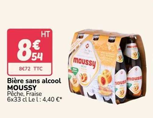 Bière sans alcool MOUSSY Pêche, Fraise 6x33 cl Le l : 4,40 €*