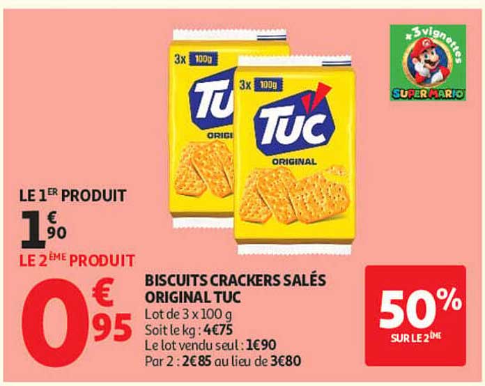 BISCUITS CRACKERS SALÉS ORIGINAL TUC