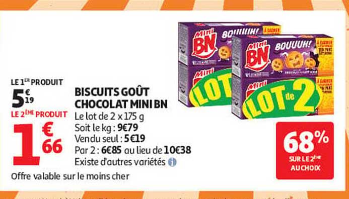 BISCUITS GOÛT CHOCOLAT MINI BN