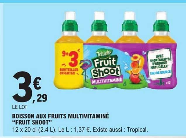 BOISSON AUX FRUITS MULTIVITAMINÉ “FRUIT SHOOT”