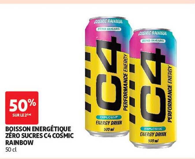 BOISSON ÉNERGÉTIQUE ZÉRO SUCRES C4 COSMIC RAINBOW