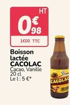 Boisson lactée CACOLAC Cacao, Vanille 20 cl Le l : 5 €*