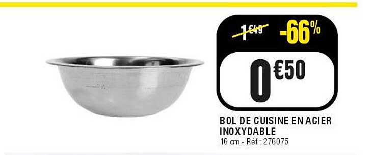 BOL DE CUISINE EN ACIER INOXYDABLE