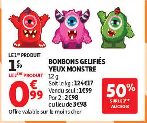 BONBONS GELIFIÉS YEUX MONSTRE