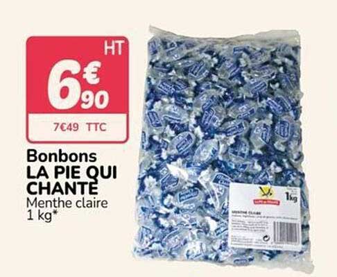 Bonbons LA PIE QUI CHANTE Menthe claire 1 kg*