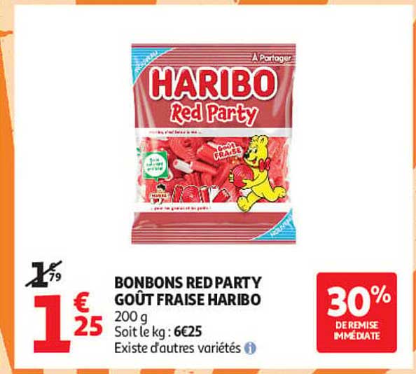 BONBONS RED PARTY GOÛT FRAISE HARIBO