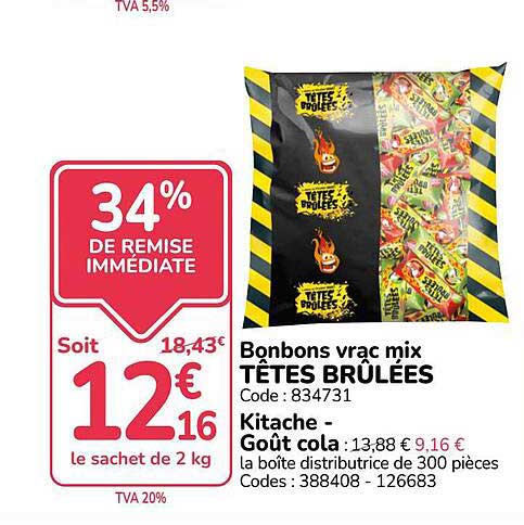 Bonbons vrac mix TÊTES BRÛLÉES