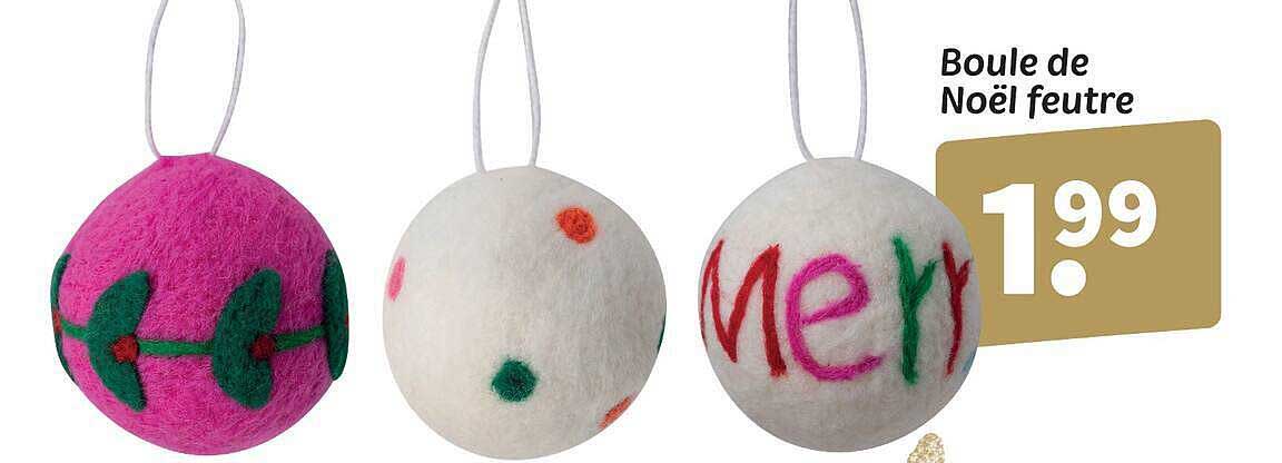 Boule de Noël feutre
