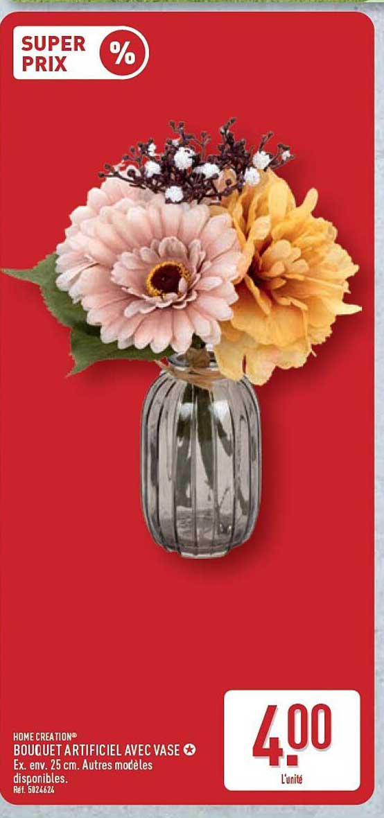 BOUQUET ARTIFICIEL AVEC VASE