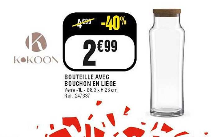 BOUTEILLE AVEC BOUCHON EN LIÈGE