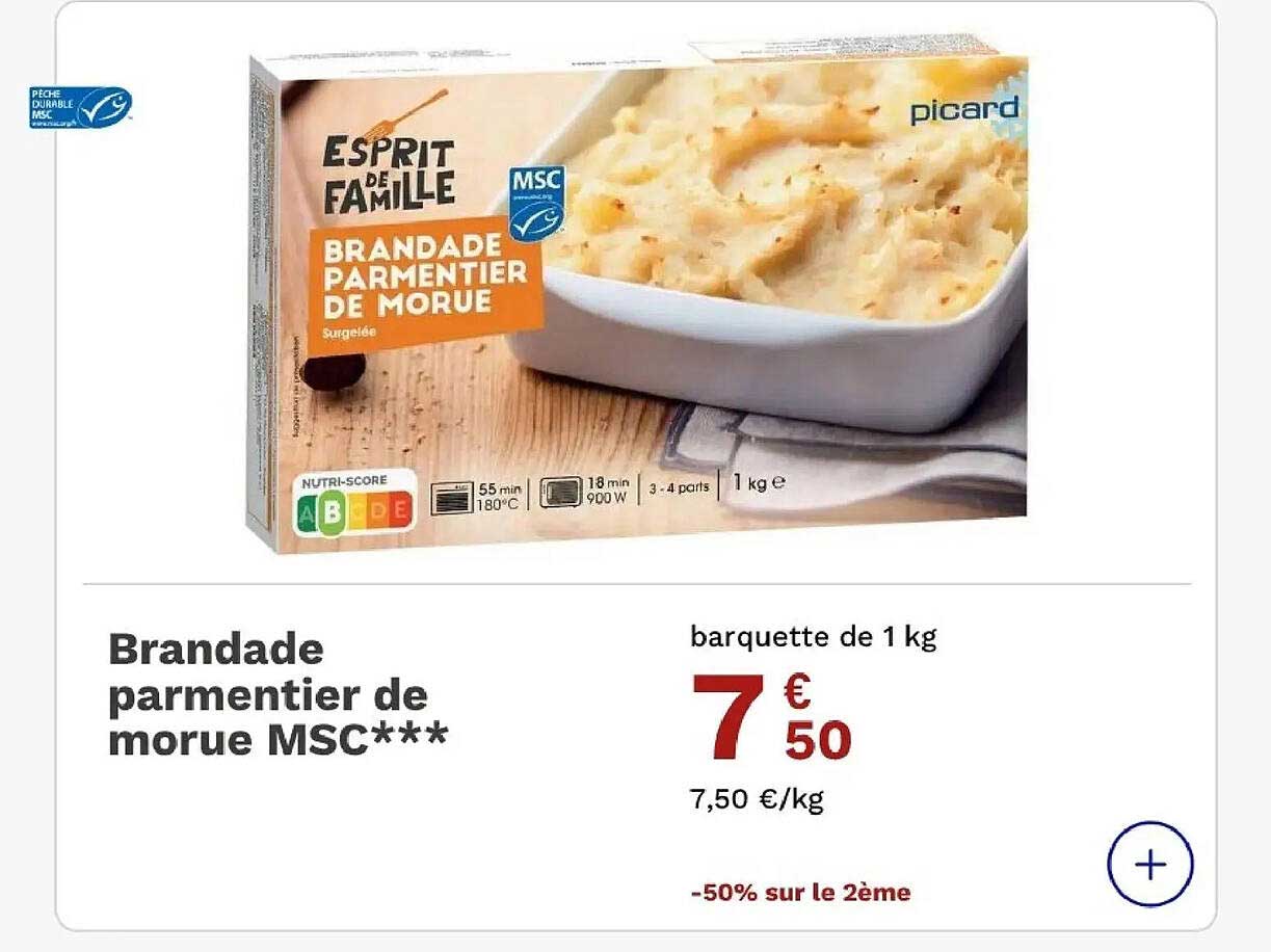 Brandade parmentier de morue MSC***
