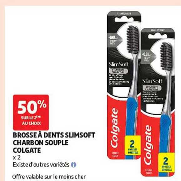 BROSSE À DENTS SLIMSOFT CHARBON SOUPLE COLGATE