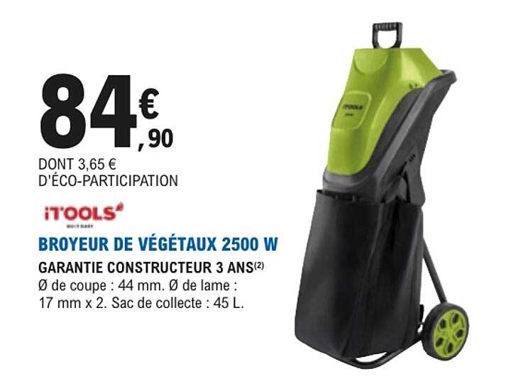 BROYEUR DE VÉGÉTAUX 2500 W