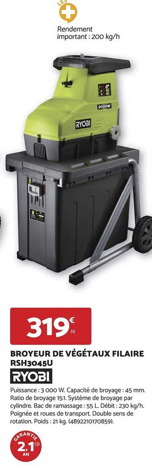 BROYEUR DE VÉGÉTAUX FILAIRE RSH3045U RYOBI
