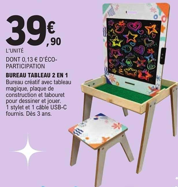 BUREAU TABLEAU 2 EN 1