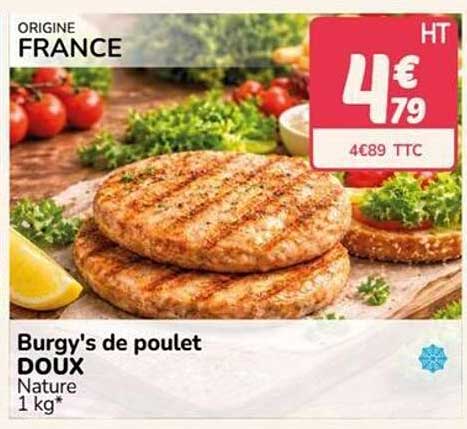 Burgy's de poulet DOUX Nature 1 kg*