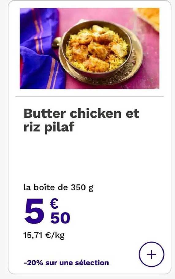 Butter chicken et riz pilaf