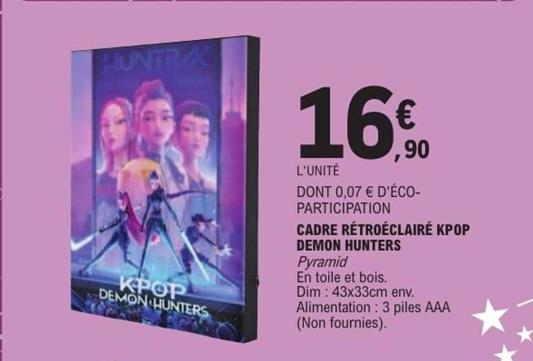 CADRE RÉTROÉCLAIRÉ KPOP DEMON HUNTERS