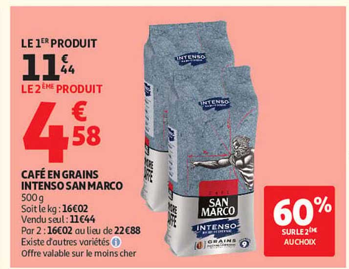 CAFÉ EN GRAINS INTENSO SAN MARCO 500g