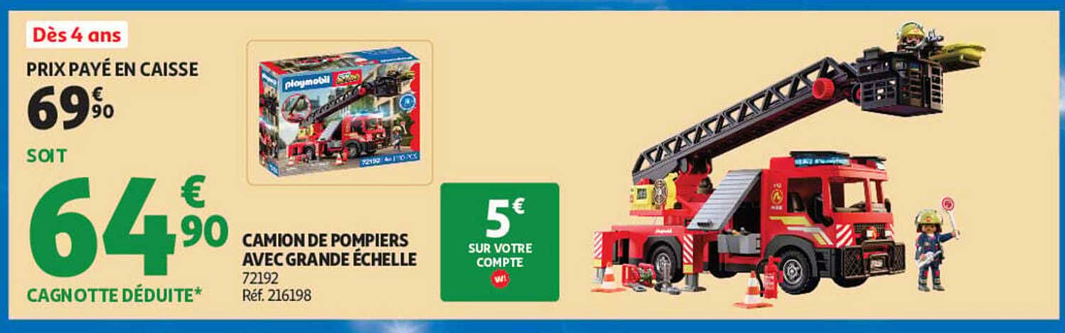 CAMION DE POMPIERS AVEC GRANDE ÉCHELLE