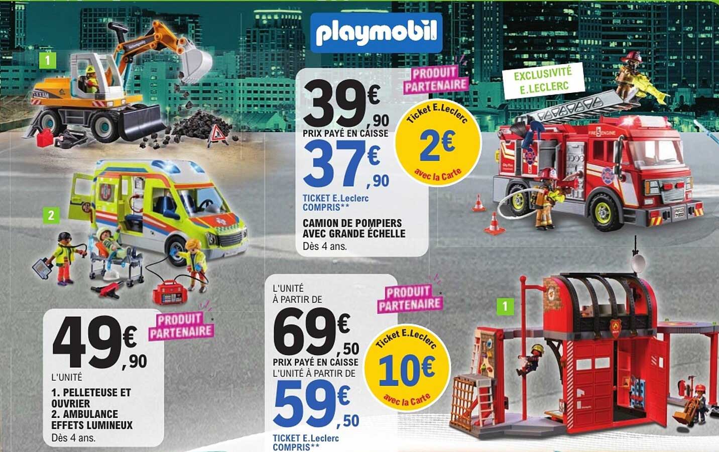 CAMION DE POMPIERS AVEC GRANDE ÉCHELLE