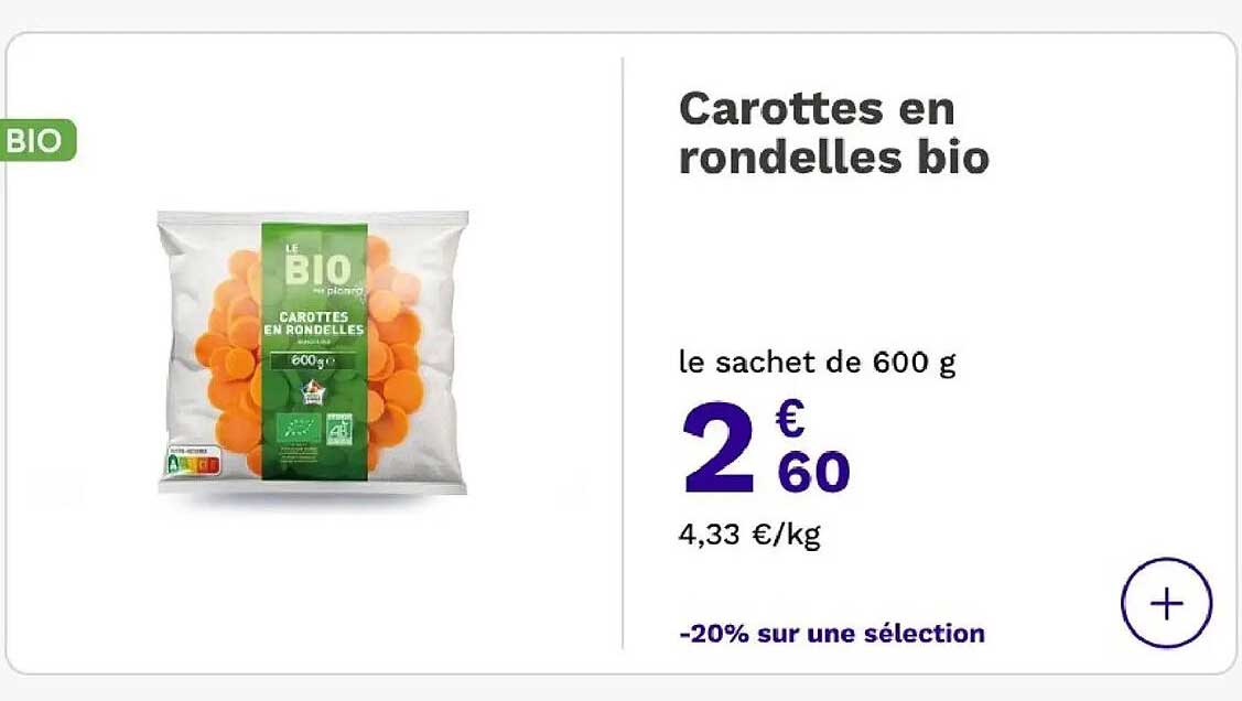 Carottes en rondelles bio