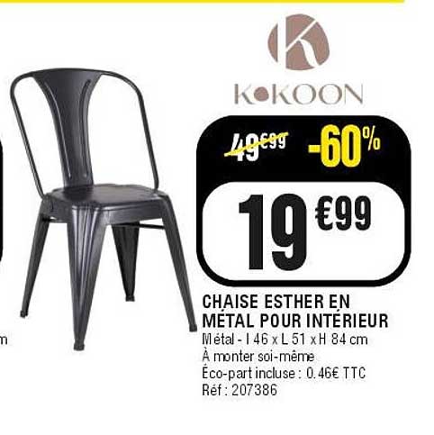 CHAISE ESTHER EN MÉTAL POUR INTÉRIEUR