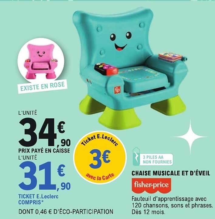 CHAISE MUSICALE ET D’ÉVEIL fisher-price