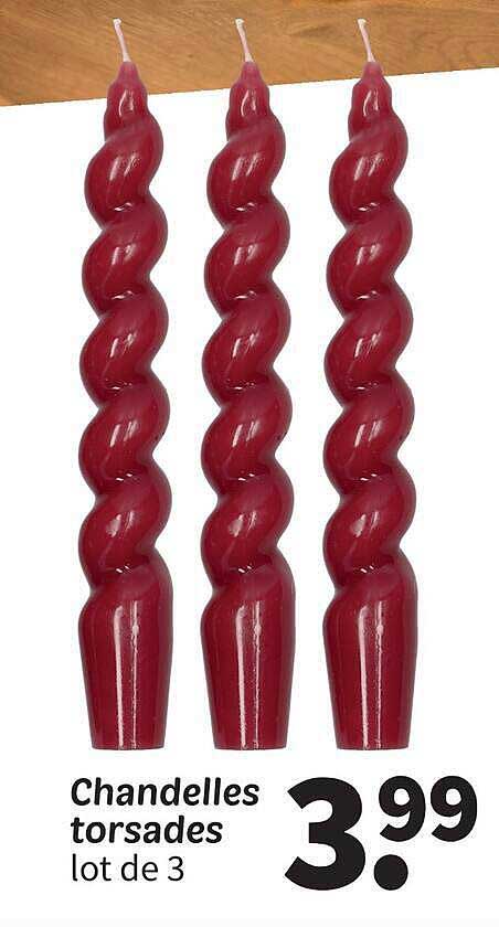 Chandelles torsades lot de 3
