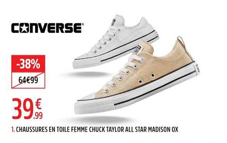 CHAUSSURES EN TOILE FEMME CHUCK TAYLOR ALL STAR MADISON OX