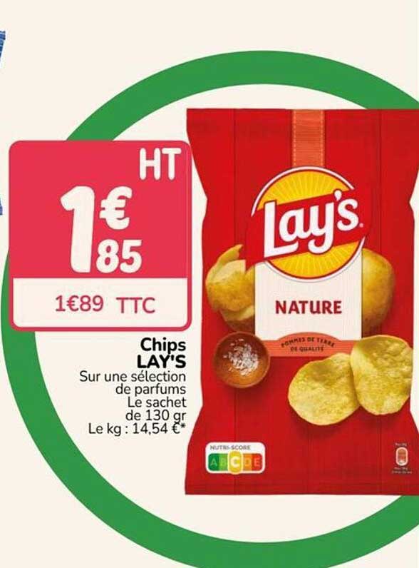 Chips Lay’s - Sur une sélection de parfums - Le sachet de 130 gr