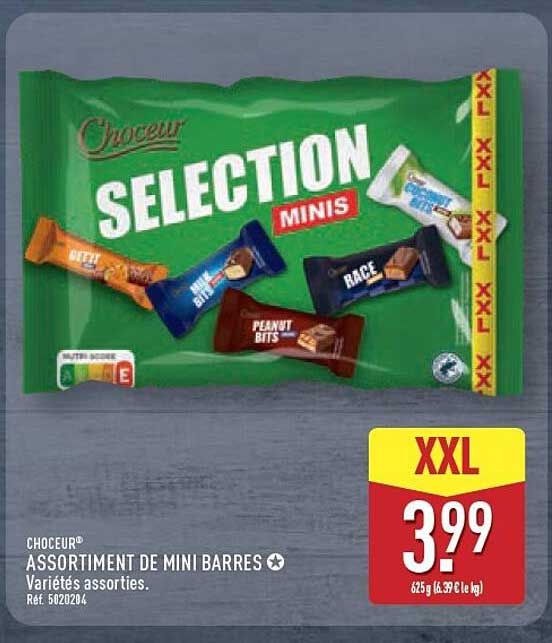 CHOCEUR ASSORTIMENT DE MINI BARRES Variétés assorties. Réf. 5020204