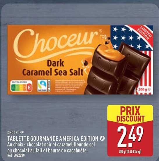 CHOCEUR® TABLETTE GOURMANDE AMERICA ÉDITION