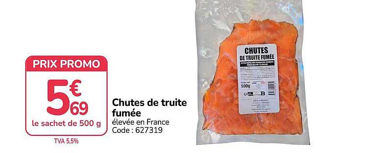 Chutes de truite fumée