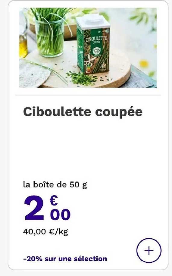 Ciboulette coupée