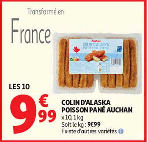 COLIN D'ALASKA POISSON PANÉ AUCHAN