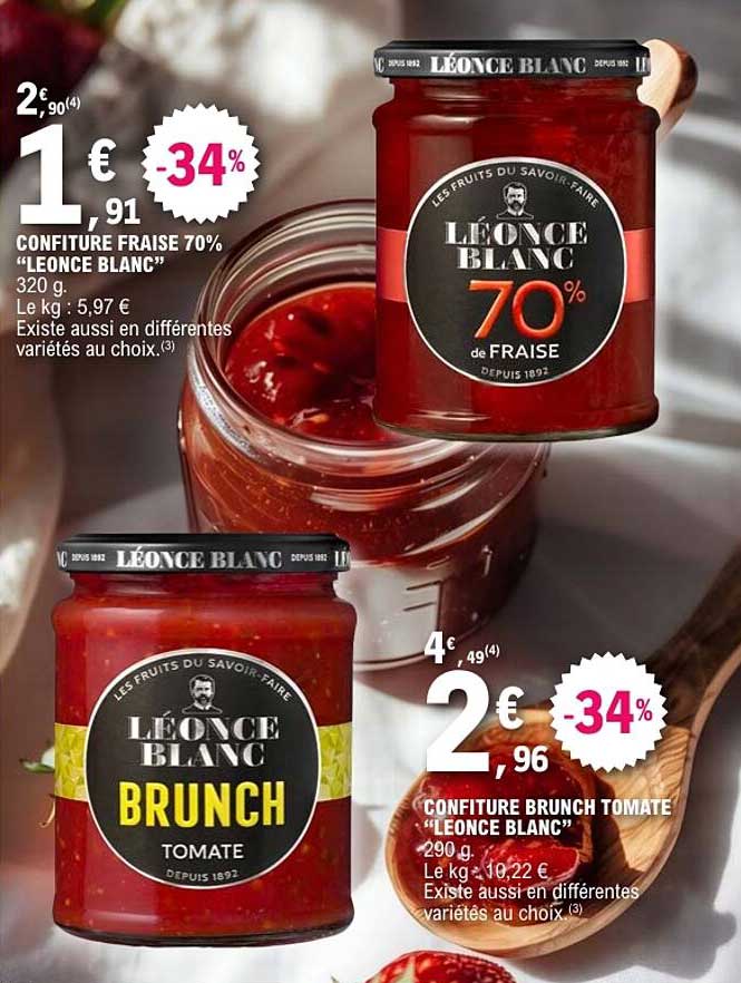 CONFITURE FRAISE 70% “LEONCE BLANC”