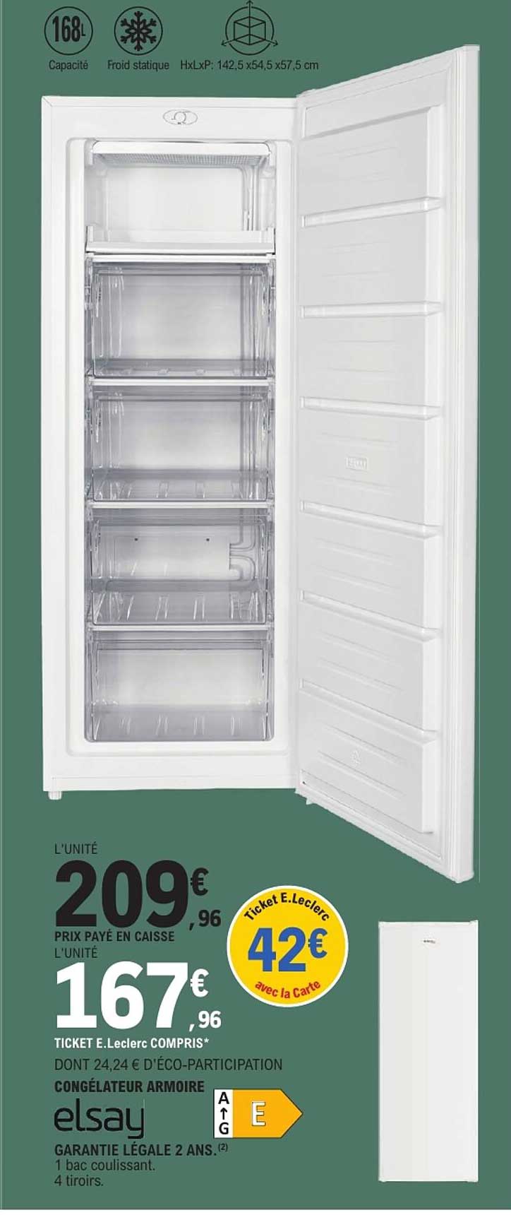 CONGÉLATEUR ARMOIRE elsay